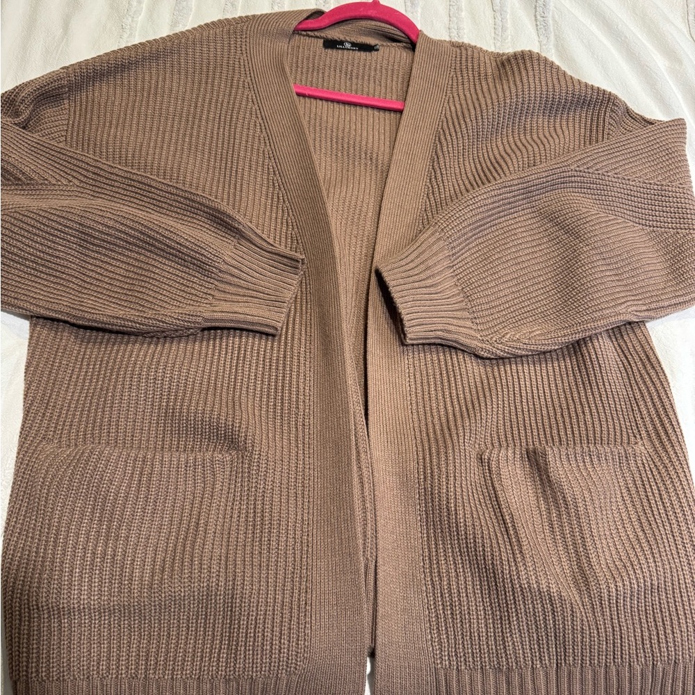 Tan Chunky Knit Cardigan Sweater